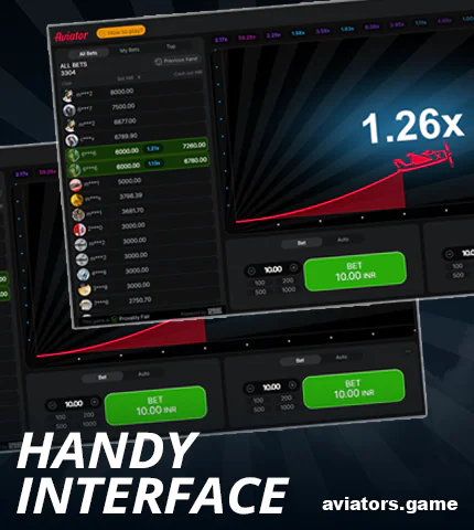 Easy interface in Aviator game for Indian players