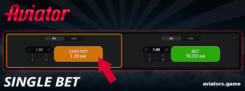 Single bet strategy in Aviator India game